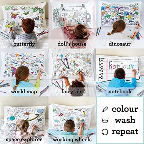 eatsleepdoodle Doodle Notebook Coloring Pillowcase, 20x30in | Reversible Cotton Pillowcase for Kids thumbnail 7
