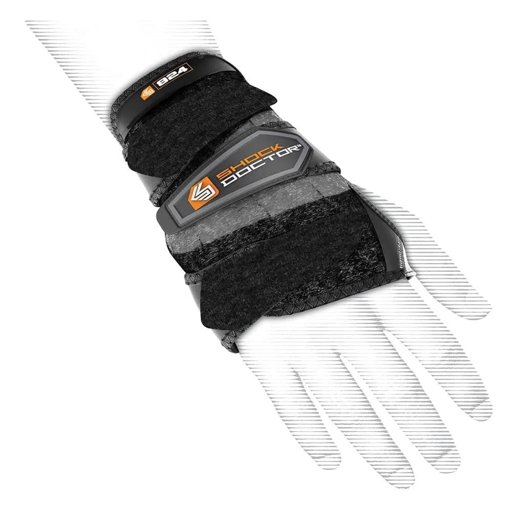 Shock Doctor Wrist 3-Strap Support Right: Small | Multi-Zone Compression for Sprains & Carpal Tunnel — Black