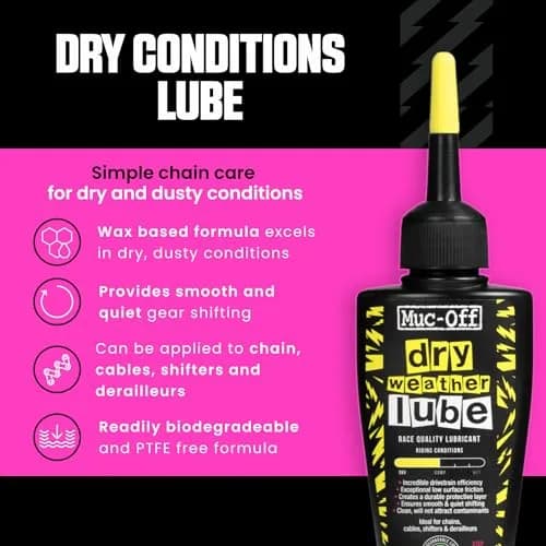 Muc-Off Dry Chain Lube 50ml (1.7 Fl Oz) | Biodegradable Bike Lubricant for Dry, Dusty Conditions thumbnail 2