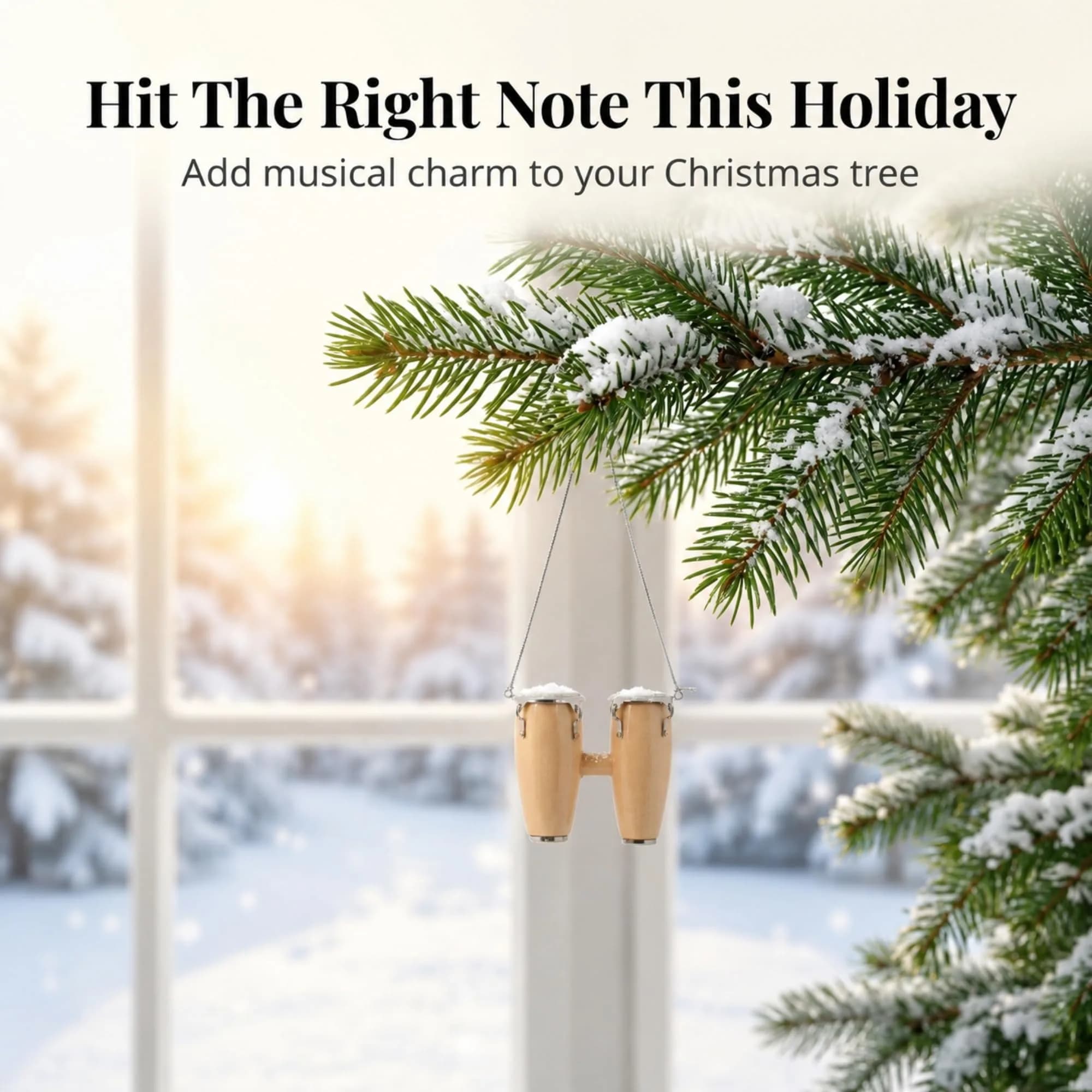 Broadway Gifts Natural Brown Wood & Brass Double Conga Drum Ornament | Realistic Musician Decor - view 5