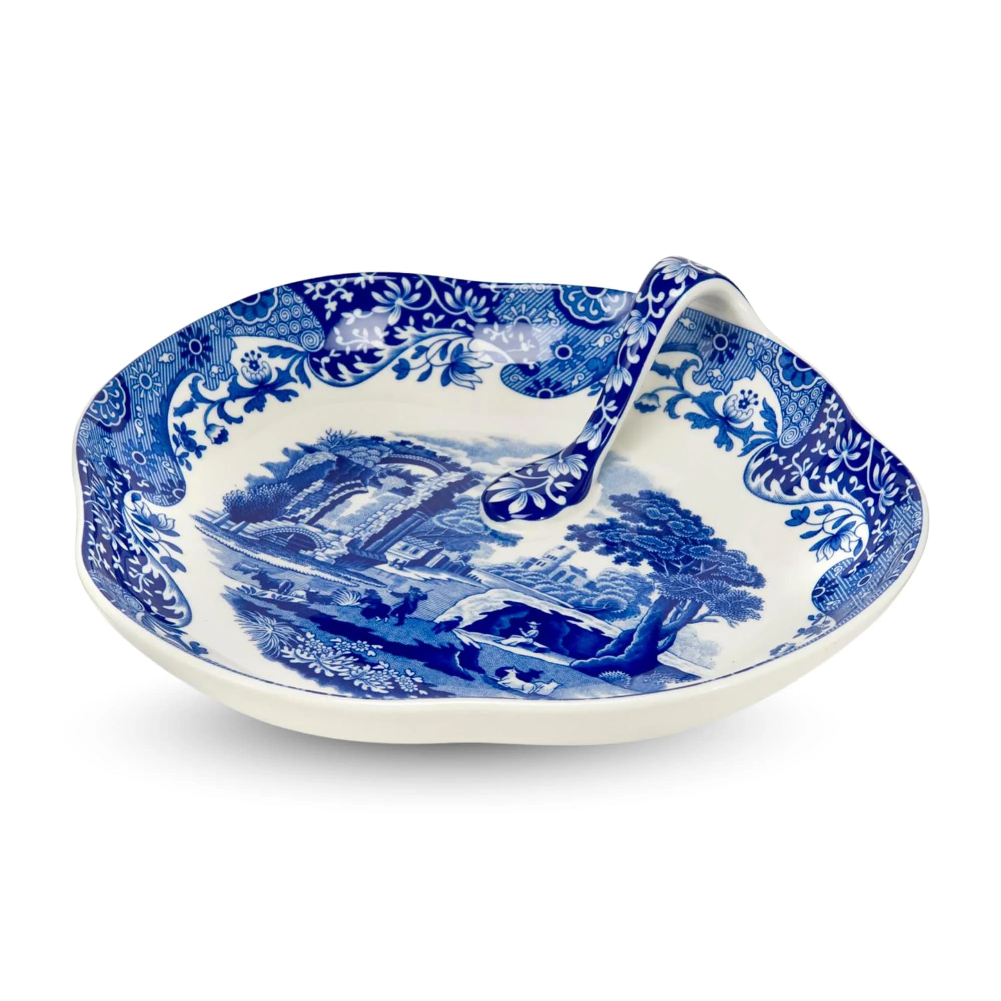 Spode Blue Italian 7.5" Handled Tray | Elegant Porcelain Serveware with Heritage Appeal — Blue