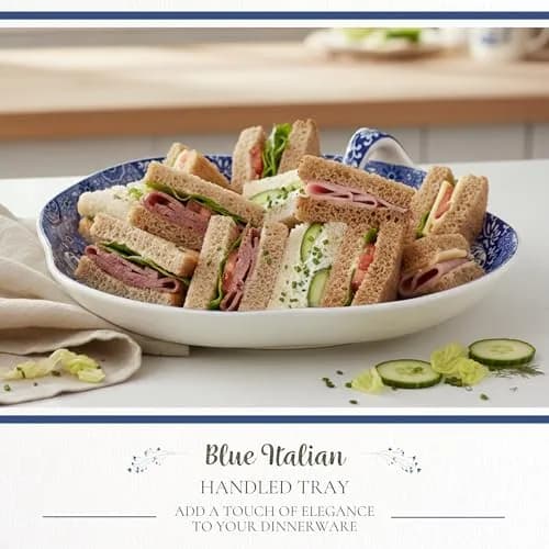 Spode Blue Italian 7.5" Handled Tray | Elegant Porcelain Serveware with Heritage Appeal thumbnail 2