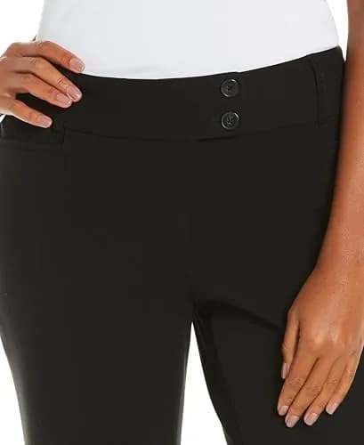 Rafaella Petite Curvy Fit Gabardine Bootcut Dress Pants 27" & 30" Inseams | Soft Stretch Work Slacks thumbnail 2