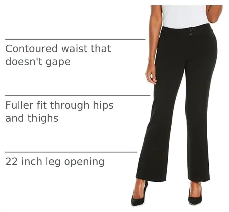 Rafaella Petite Curvy Fit Gabardine Bootcut Dress Pants 27" & 30" Inseams | Soft Stretch Work Slacks thumbnail 3