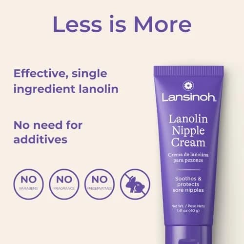 Lansinoh Lanolin Nipple Cream 40g (1.41 Oz) | 100% Natural, Safe for Baby, Dermatologist Tested thumbnail 4