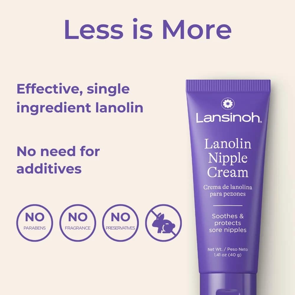 Lansinoh Natural Nipple Butter - 1.41 Ounce Tube | Soothes Sore Nipples, Safe for Baby - view 4