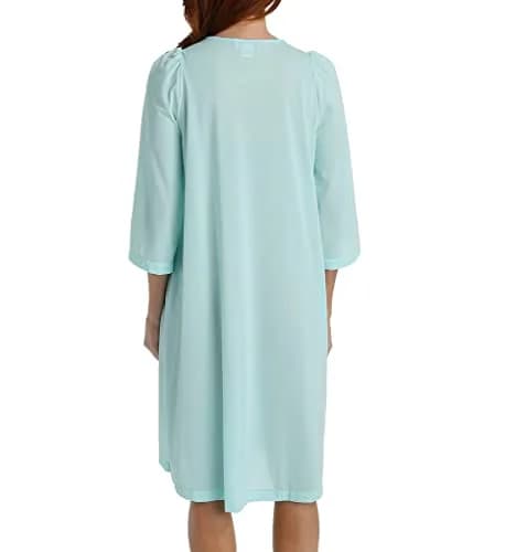 Shadowline Petals 3/4 Sleeve Waltz Coat 41" | Feminine Floral Embroidered Nightgown thumbnail 4