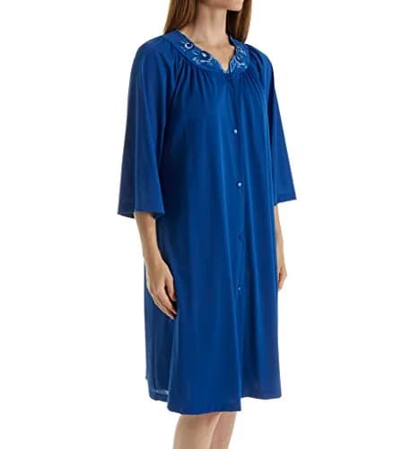 Shadowline Petals 3/4 Sleeve Waltz Coat 41" | Feminine Floral Embroidered Nightgown thumbnail 2