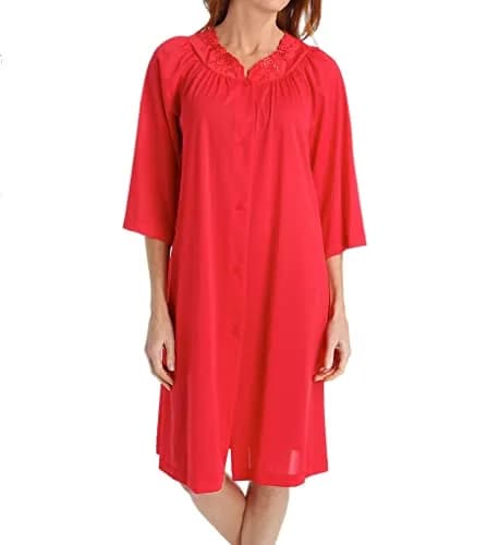 Shadowline Petals 3/4 Sleeve Waltz Coat 41" | Feminine Floral Embroidered Nightgown thumbnail 3
