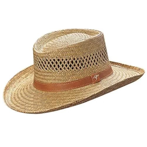 Dorfman Pacific Rush Gambler Hat for Men, Straw Sun Hat, Wide Brim UV Protection | Durable & Ventilated thumbnail 1