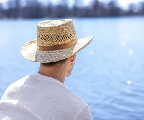 Dorfman Pacific Rush Gambler Hat for Men, Straw Sun Hat, Wide Brim UV Protection | Durable & Ventilated thumbnail 5