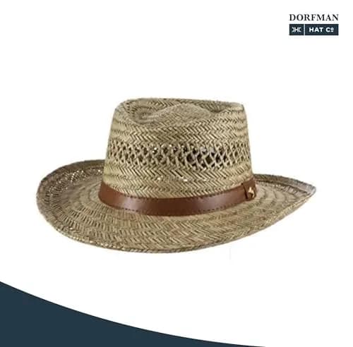 Dorfman Pacific Rush Gambler Hat for Men, Straw Sun Hat, Wide Brim UV Protection | Durable & Ventilated thumbnail 3