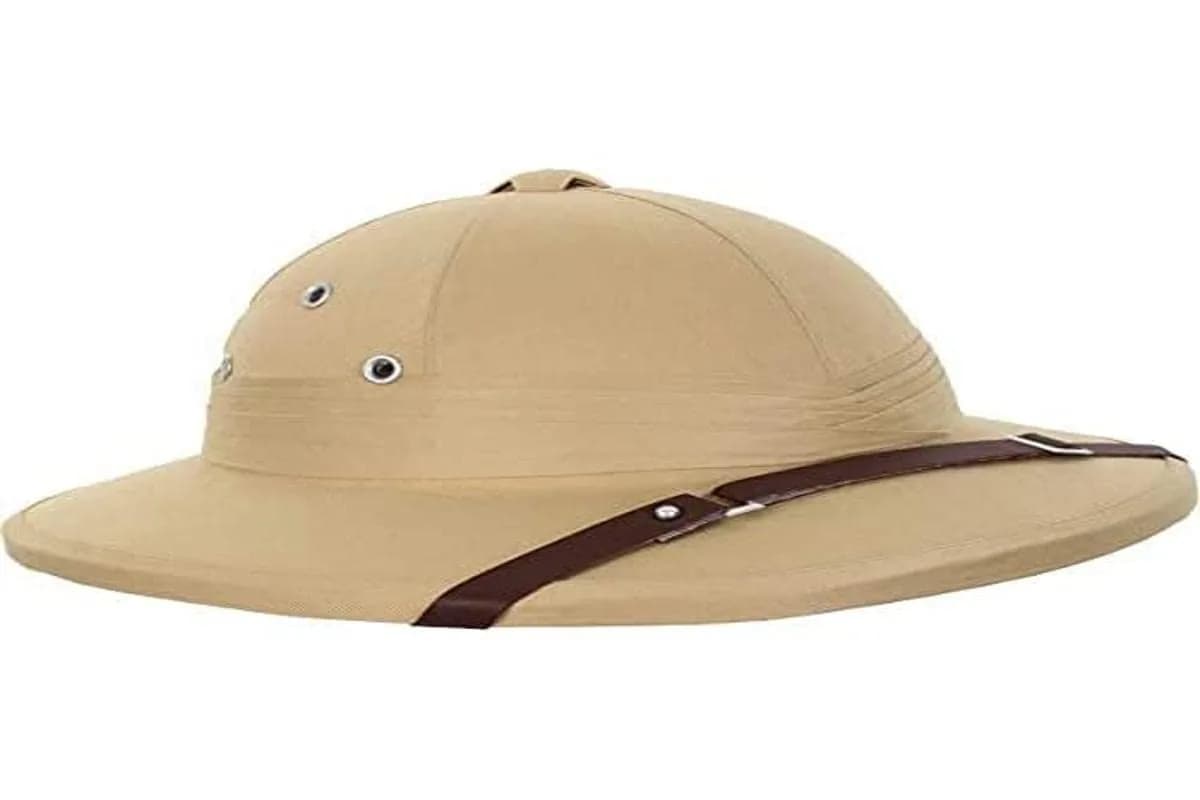 Mil-Tec French Army Tropical Pith Helmet Khaki | Reproduction Military Explorer Headwear — Khaki
