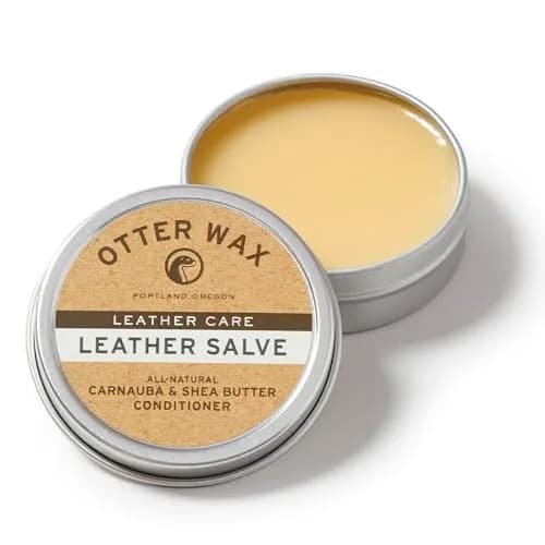 Otter Wax Leather Salve | 5 oz | Nourishing Leather Conditioner & Cleaner Balm for Boots, Furniture, Car Seats, Jackets, Hats & Bags | All-Natural & Chemical & PFAS-Free | Made in Portland | USA thumbnail 1