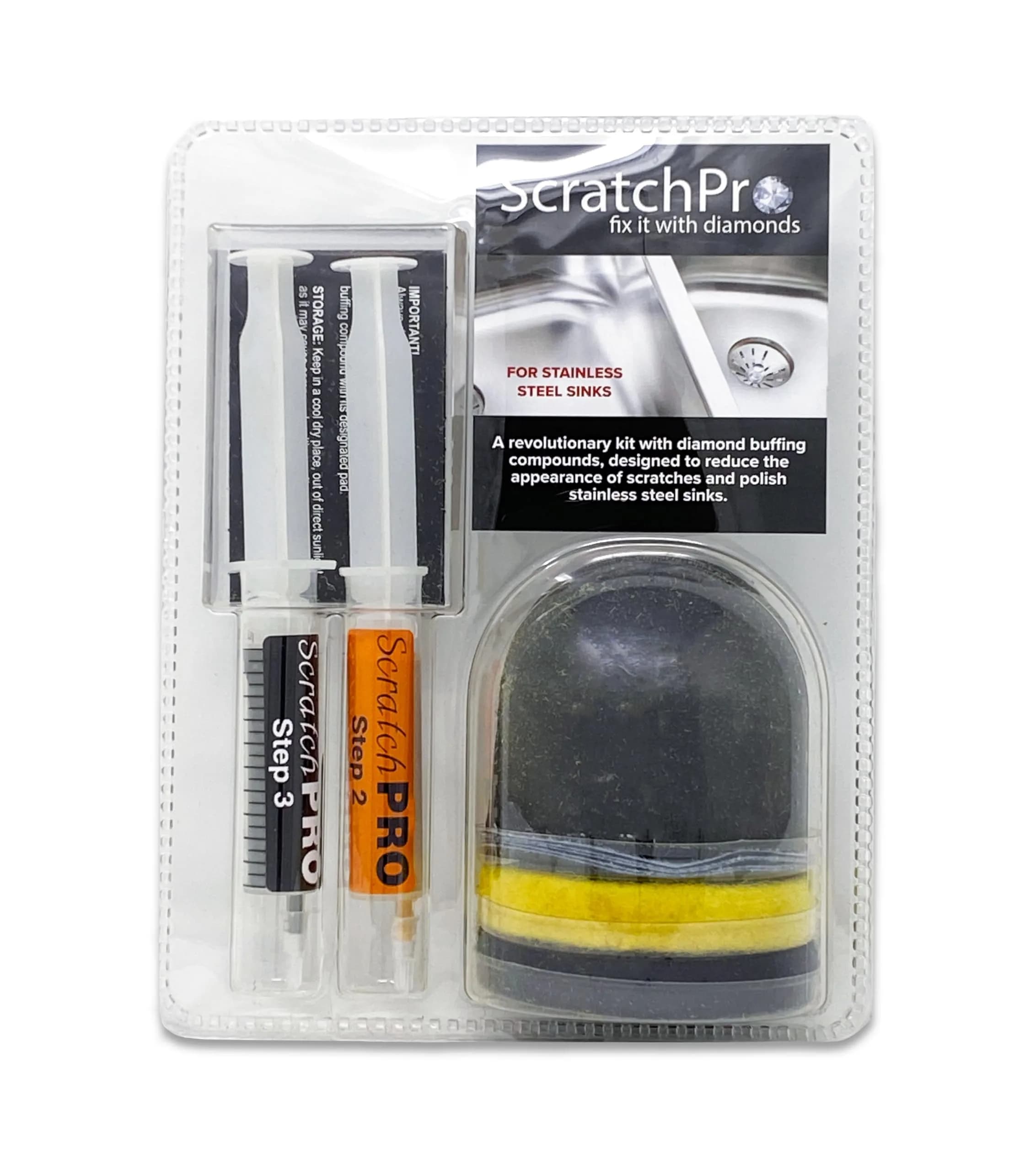 Scratch Pro Stainless Steel Sink Scratch Remover & Polishing Kit | 3-Step Diamond Technology for Dull & Scratched Surfaces