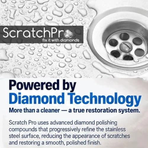 Scratch Pro Stainless Steel Sink Scratch Remover & Polishing Kit | 3-Step Diamond Technology for Dull & Scratched Surfaces thumbnail 5