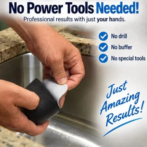 Scratch Pro Stainless Steel Sink Scratch Remover & Polishing Kit | 3-Step Diamond Technology for Dull & Scratched Surfaces thumbnail 6