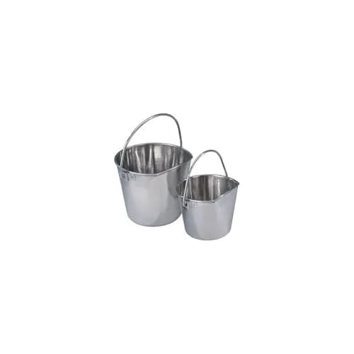 Pro Select Stainless Steel Pet Pail 1-Quart | Heavy Duty Flat Sided Water Bucket for Kennels thumbnail 1