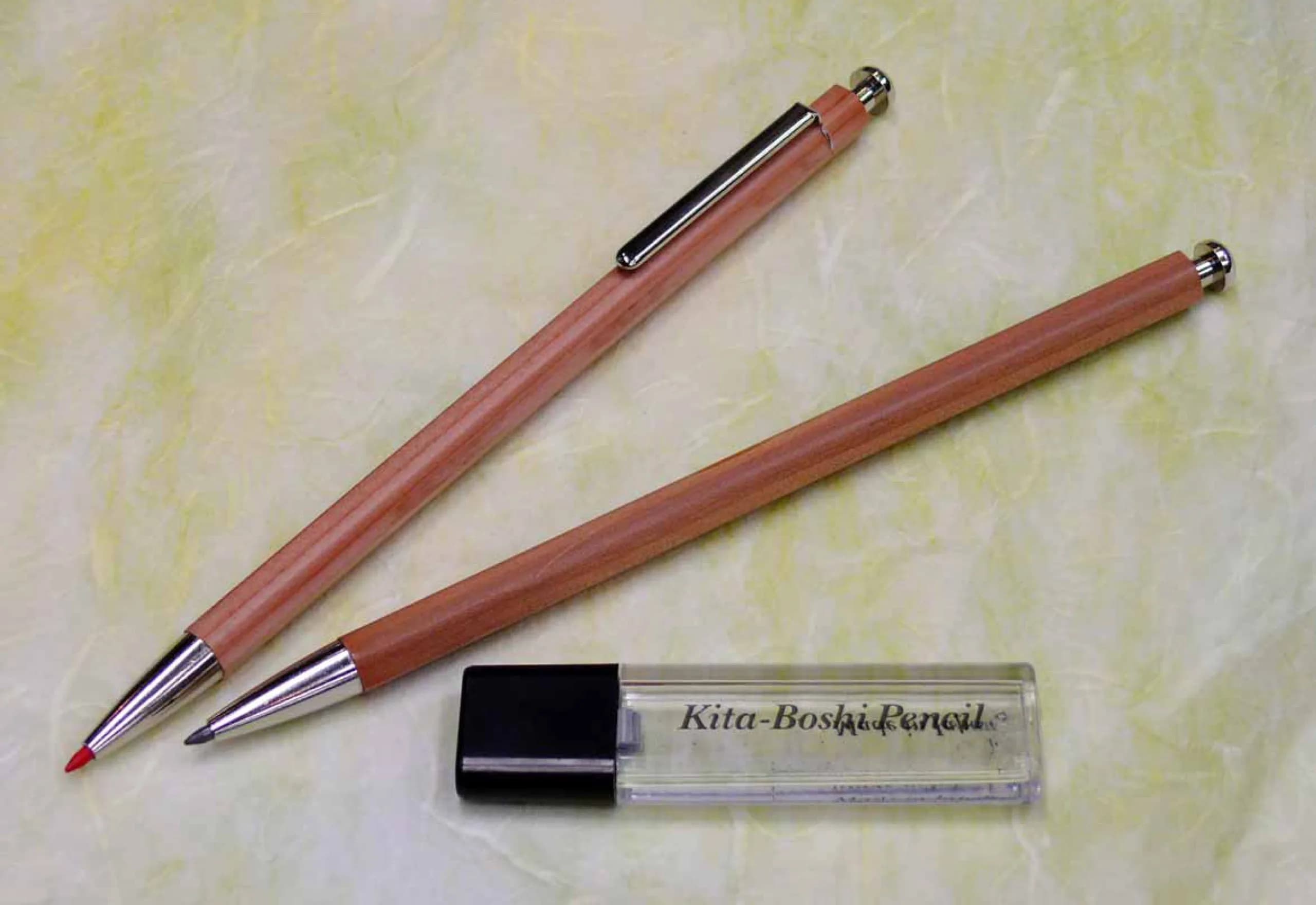 Kitaboshi 2mm Mechanical Pencil, Wooden Barrel, #1 B Lead, 1ea (OTP-680NST) | Japanese Stationery of the Year Awarded - view 3