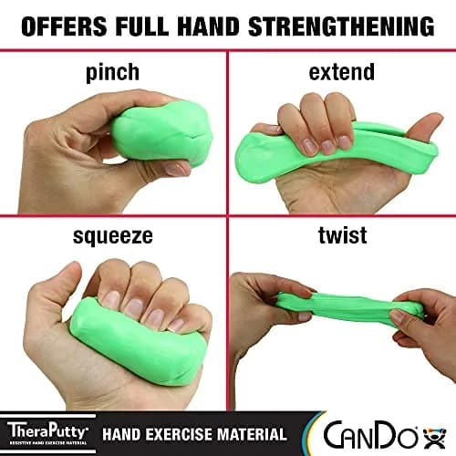 CanDo TheraPutty Standard Hand Exercise Putty, MEDIUM, 2oz (57g) | Rehabilitation & Strengthening Aid thumbnail 3