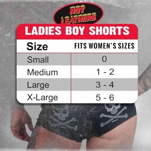Hot Leathers Boy Shorts Skull & Crossbones M | Sexy Printed Cotton-Spandex Underwear thumbnail 3