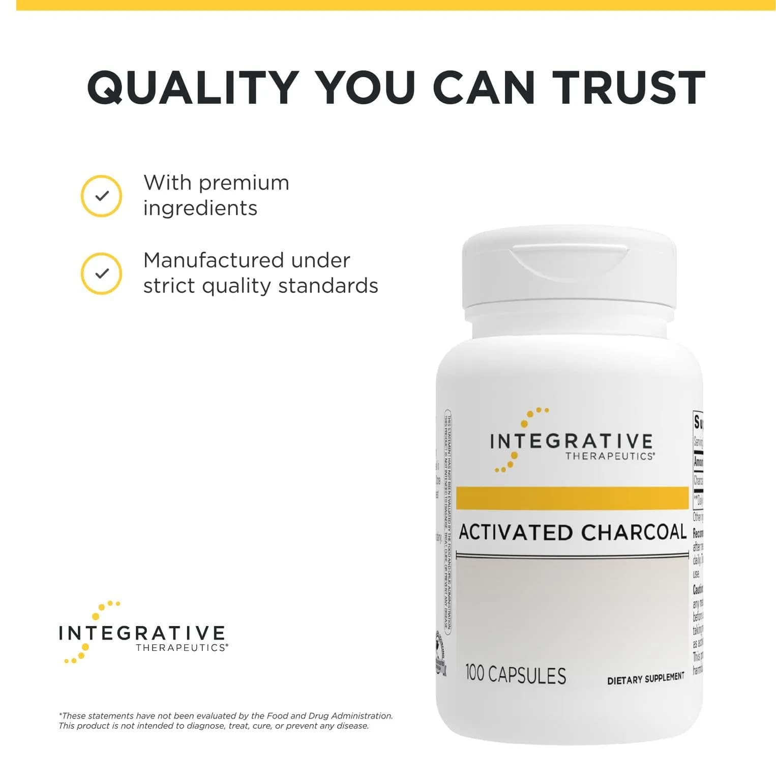 Integrative Therapeutics Activated Charcoal Capsules | 100 Count (50 Servings) Digestive & Gut Health Support - view 6