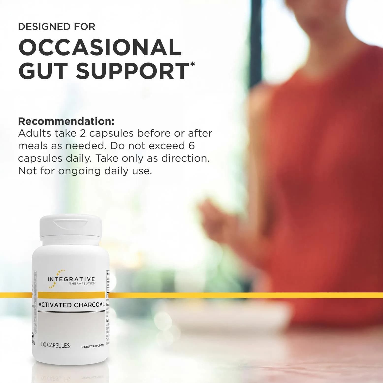 Integrative Therapeutics Activated Charcoal Capsules | 100 Count (50 Servings) Digestive & Gut Health Support - view 7