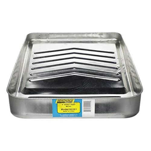 SEACHOICE Reusable Deluxe Angled Ribbed Paint Tray 9 in. | Metal, Ribbed, Angled for Easy Load & Cleanup thumbnail 3