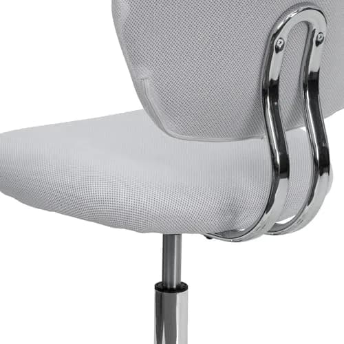 Flash Furniture Mesh Swivel Office Chair with Chrome Base, White | Modern, Armless, 23.5"W x 25.5"D x 33.5-37.5"H thumbnail 9