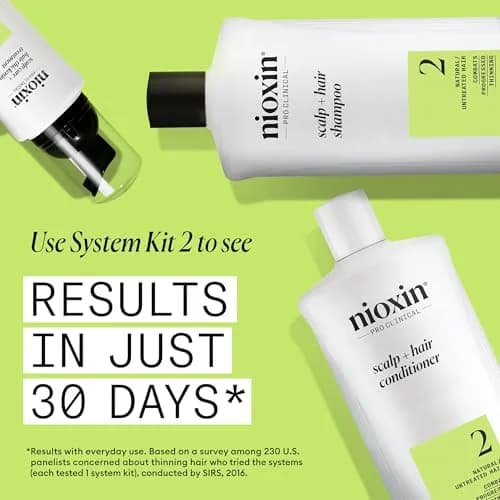Nioxin System 2 Scalp + Hair Thickening Shampoo for Natural Hair with Progressed Thinning 1000ml (33.8 Fl Oz) | Salon-Quality Hair Thickening thumbnail 4