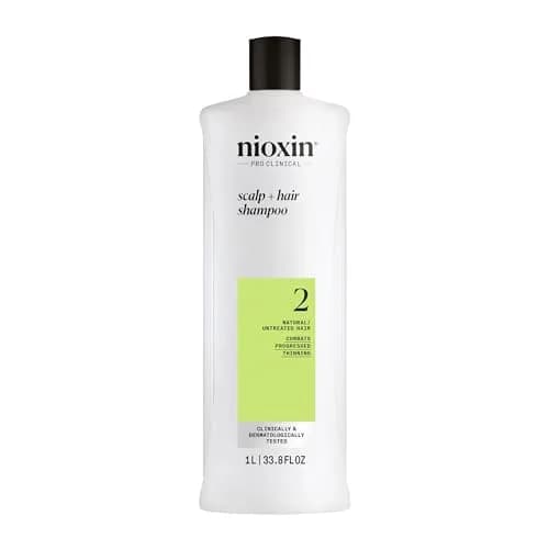 Nioxin System 2 Scalp + Hair Thickening Shampoo for Natural Hair with Progressed Thinning 1000ml (33.8 Fl Oz) | Salon-Quality Hair Thickening thumbnail 1