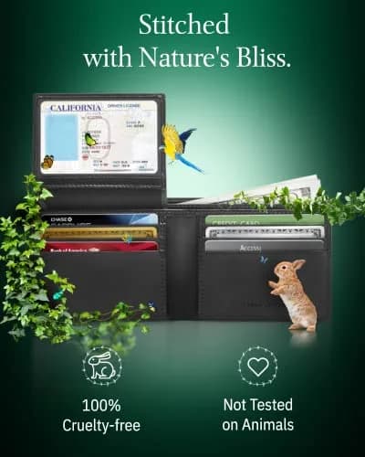 Access Denied Vegan Leather Bifold Wallets for Men | RFID & ID Window Slim Design thumbnail 3