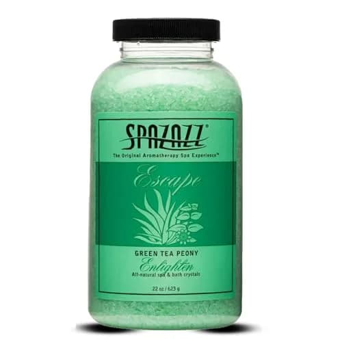 Spazazz Escape Green Tea Peony Aromatherapy Salt Crystals | Spa Salt for Relaxation & Stress Relief (22 oz) thumbnail 1