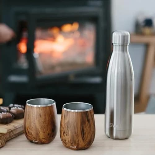 S'well Stainless Steel Water Bottle 500ml (17 Fl Oz) Silver Lining | Triple-Layered Vacuum-Insulated Container thumbnail 5
