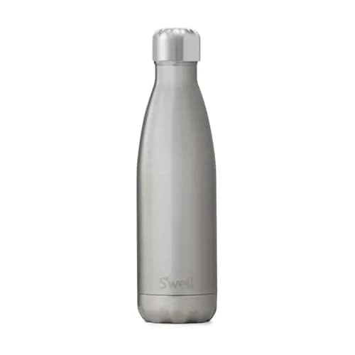 S'well Stainless Steel Water Bottle 500ml (17 Fl Oz) Silver Lining | Triple-Layered Vacuum-Insulated Container thumbnail 1