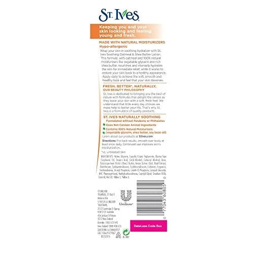 St. Ives Nourish & Soothe Oatmeal & Shea Butter Body Lotion 621ml (21 Fl Oz) | Dermatologist Tested for Sensitive Skin thumbnail 2