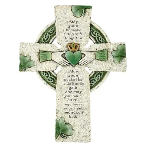 CBC Group Wall Cross 10" Irish Blessing Shamrocks | Traditional Religious Decor thumbnail 1