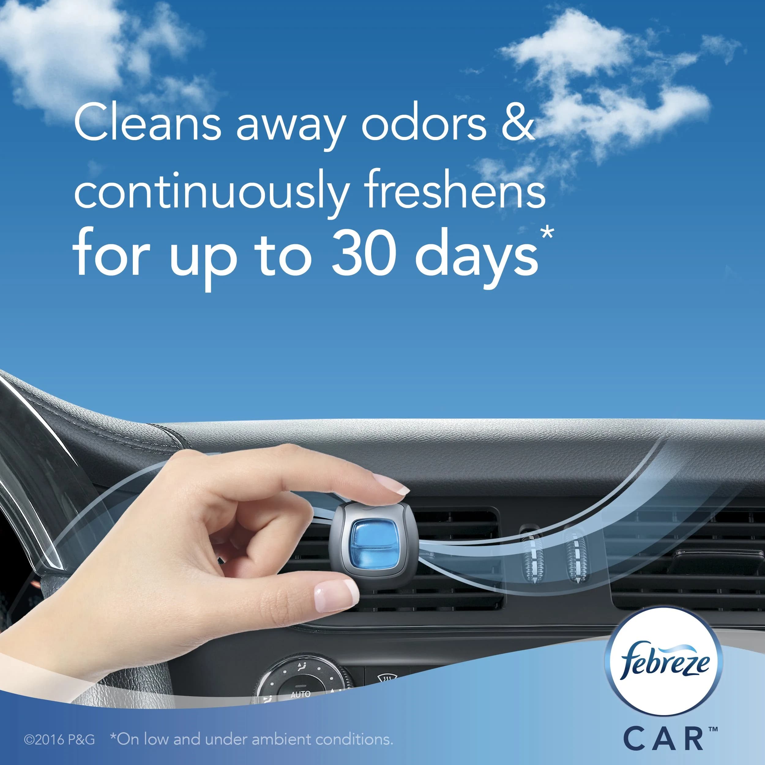 Febreze Car Air Fresheners Hawaiian Aloha Vent Clips 1.04 Fl Oz (8 Pack) | Eliminates Odors, Lasts 30 Days - view 3