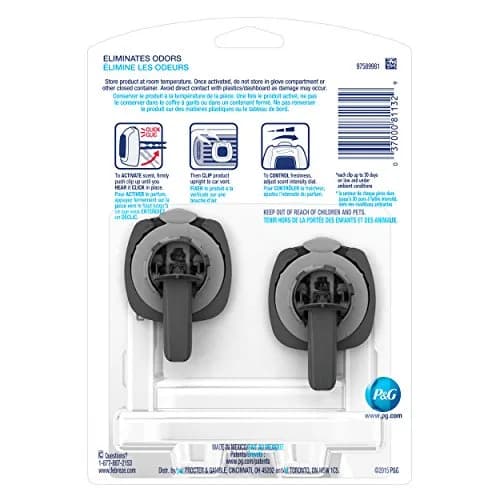 Febreze CAR Vent Clip Air Freshener Midnight Storm 0.13 Fl Oz (1.04 Fl Oz) | Eliminates Odors for 30 Days thumbnail 2
