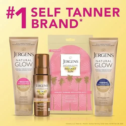Jergens Natural Glow Self Tanner Body Lotion Fair to Medium Skin Tone 222ml (7.5 Fl Oz) | Gradual Color Build thumbnail 7