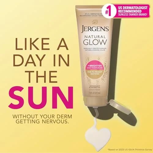 Jergens Natural Glow Self Tanner Body Lotion Fair to Medium Skin Tone 222ml (7.5 Fl Oz) | Gradual Color Build thumbnail 2