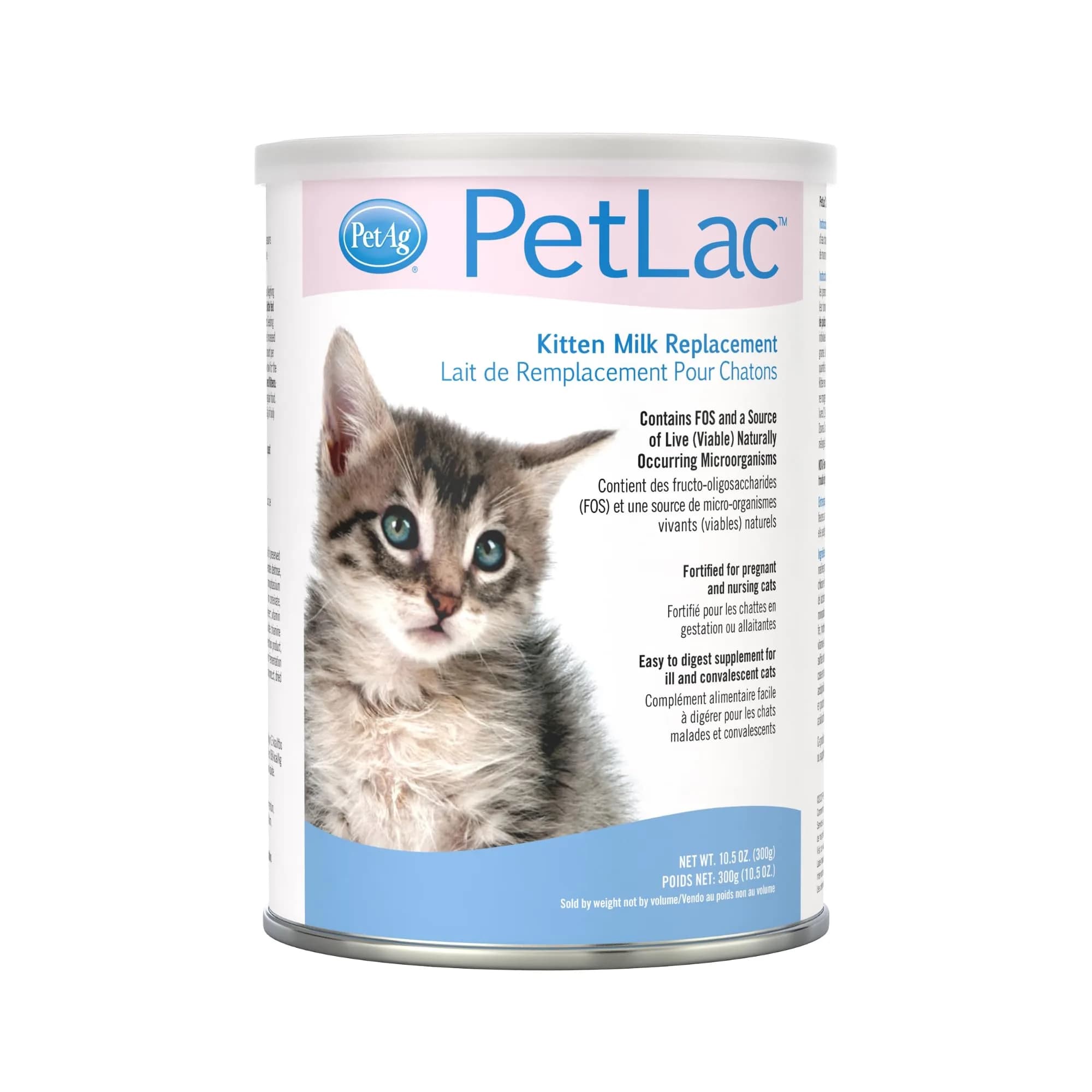 PetAg PetLac Kitten Milk Replacement Powder 10.5 oz (298g) | Complete Nutrition for Newborn to Six Weeks Old - main product image