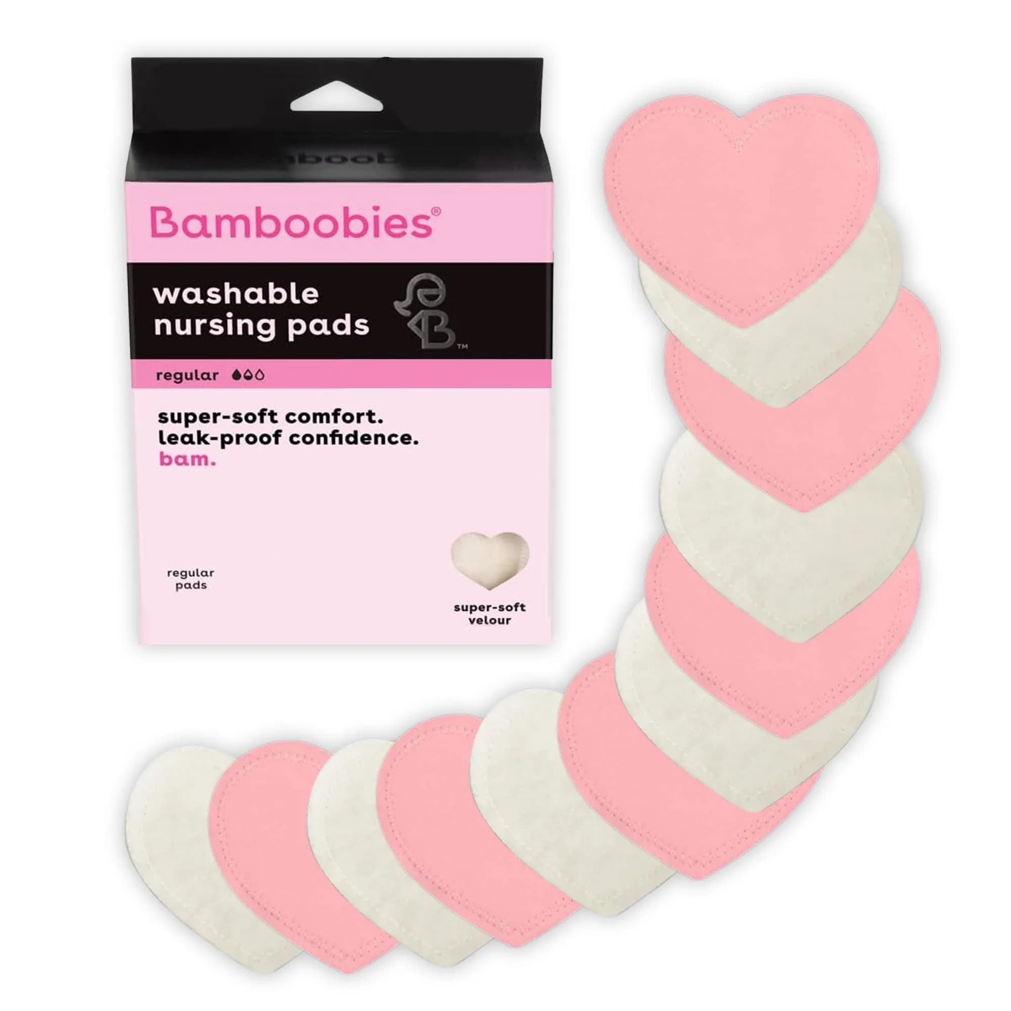 Bamboobies Reusable Nursing Pads Regular Daytime Pink | Soft Leak-Proof Breastfeeding Protection - main product image