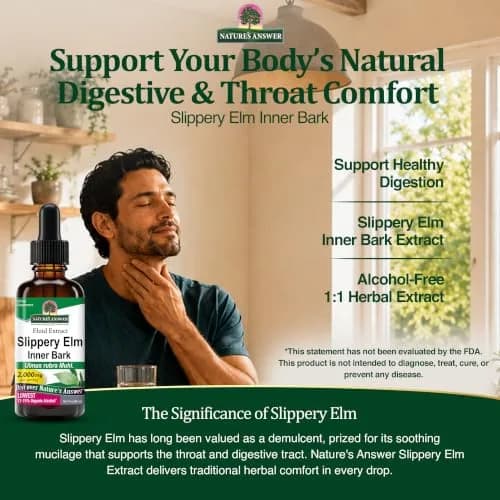 Nature's Answer Slippery Elm Extract 2000 mg | Supports Digestion & Skin, 2 fl oz (60 ml) thumbnail 5