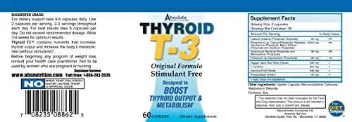 Absolute Nutrition Thyroid T-3 60 Capsules | Supports Metabolism & Thyroid Balance thumbnail 2