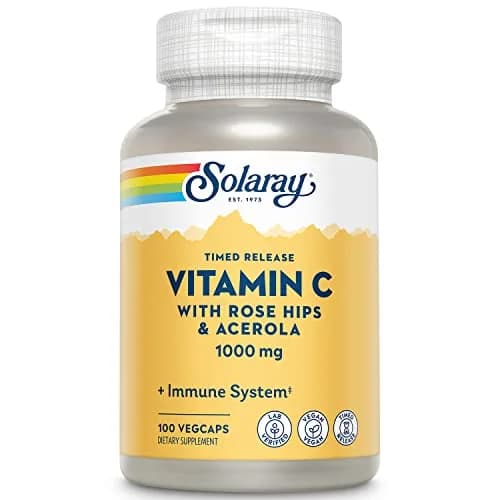 SOLARAY Vitamin C 1000mg - Time Release Capsules with Rose Hips & Acerola | All-Day Immune Support thumbnail 1