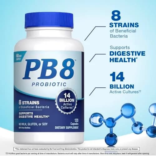 PB8 Probiotic 14 Billion CFU | 120 Capsules | 8 Strains for Digestive Support thumbnail 3