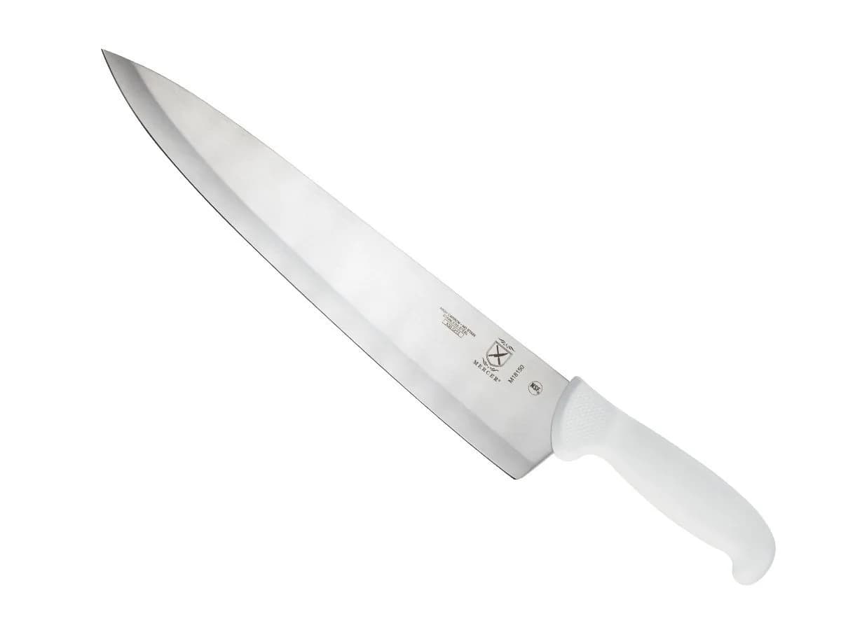 Mercer Culinary 12 Inch Chef's Knife | High-Carbon Japanese Steel, Razor Sharp, Ergonomic Handle — White