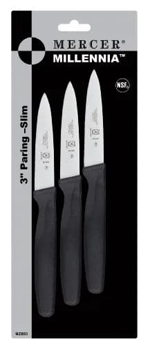 Mercer Culinary Millennia 3-Inch Slim Paring Knives (3-Pack) | High Carbon Japanese Steel, No-Stain, Ergonomic Handle thumbnail 1