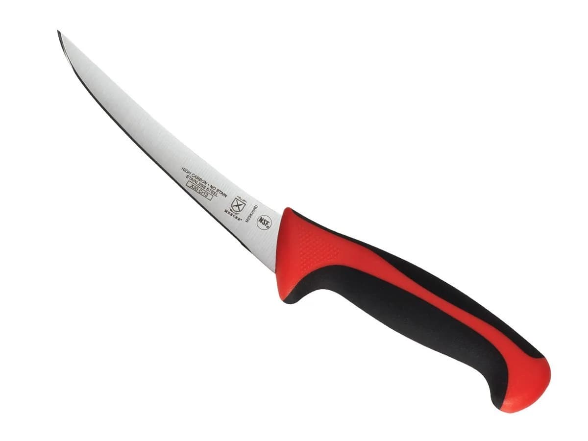 Mercer Culinary Millennia Colors Boning Knife, 6-Inch Curved, Yellow | High-Carbon Japanese Steel, Ergonomic Handle